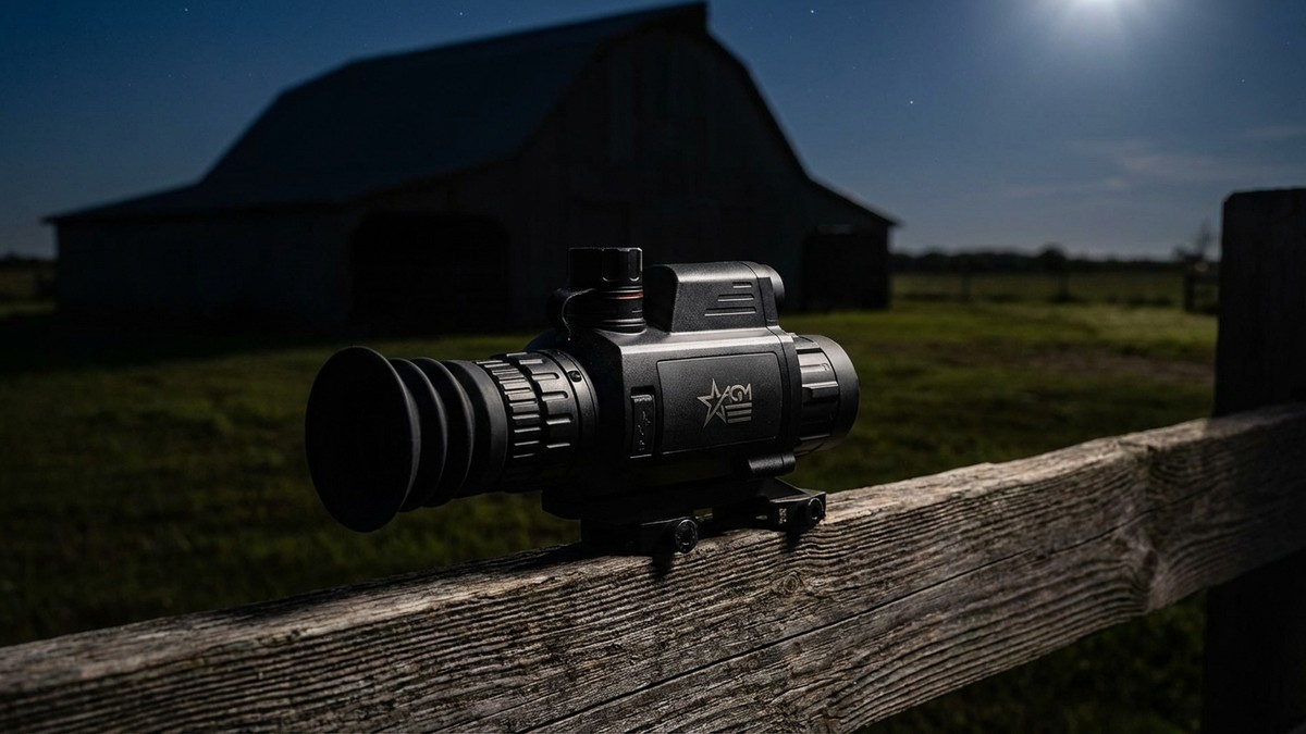 Thermal scope for ranch security — perimeter monitoring at night from elevated position